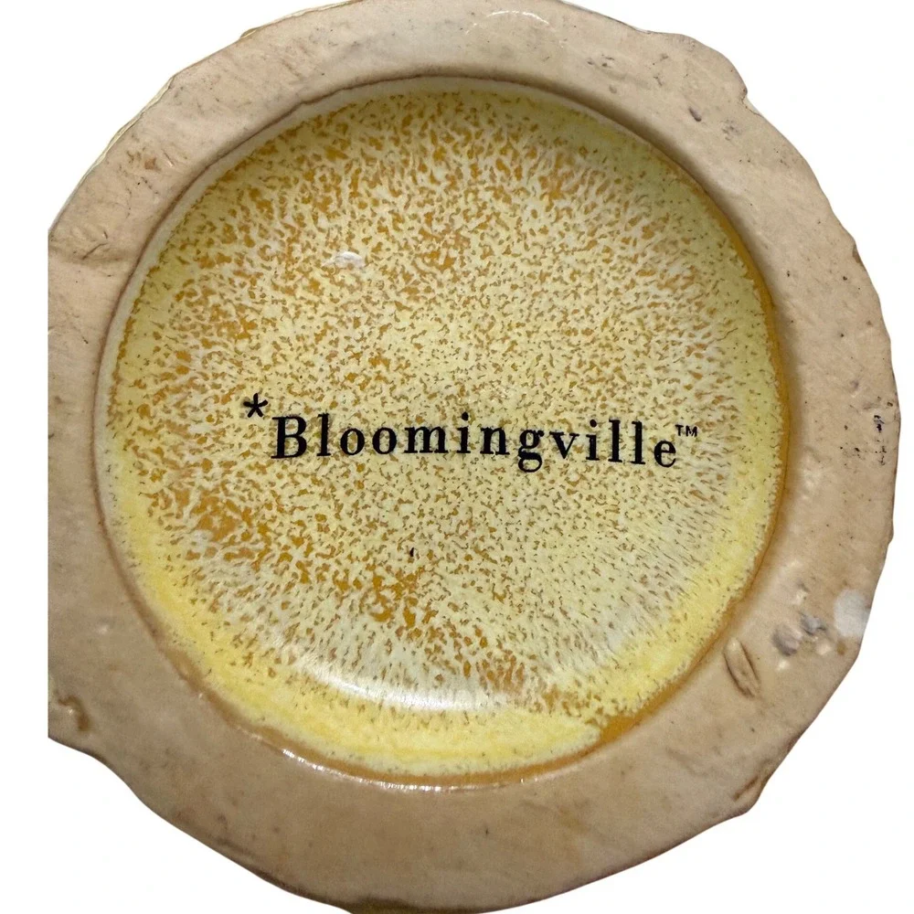 Bloomingville Textured Stoneware Vase Mustard Yellow Hobnail Rustic Modern Decor